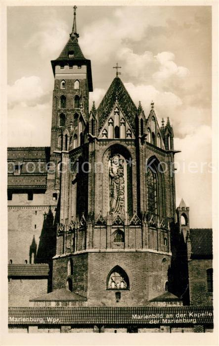 Marienburg Westpreussen Marienbild an der Kapelle der Marienburg