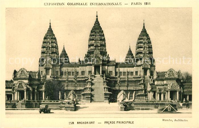 Paris Exposition Coloniale Internationale Temple d Angkor Vat Facade Principale