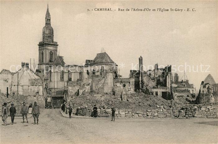 Cambrai Rue de L_Arbre d`Or et Eglise St. Gery