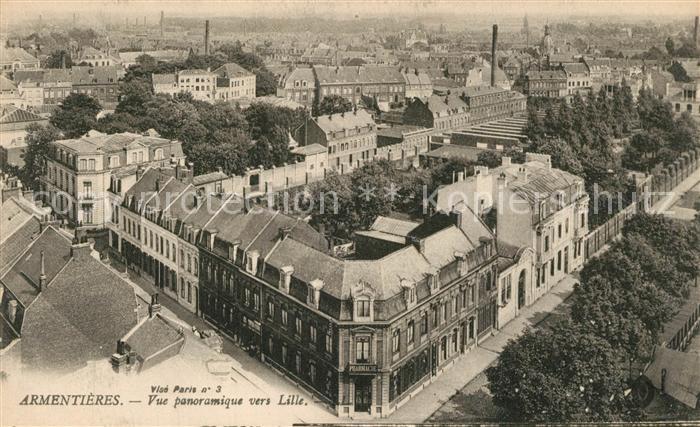 Armentieres Vue panoramique vers Lille