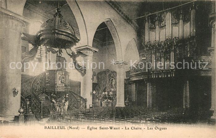 Bailleul Nord Eglise Saint Waast Chaire Orges