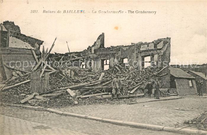Bailleul Nord La Gendarmerie Ruines