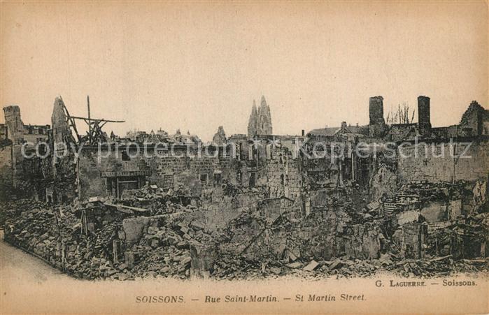 Soissons Aisne Rue Saint Martin Ruines