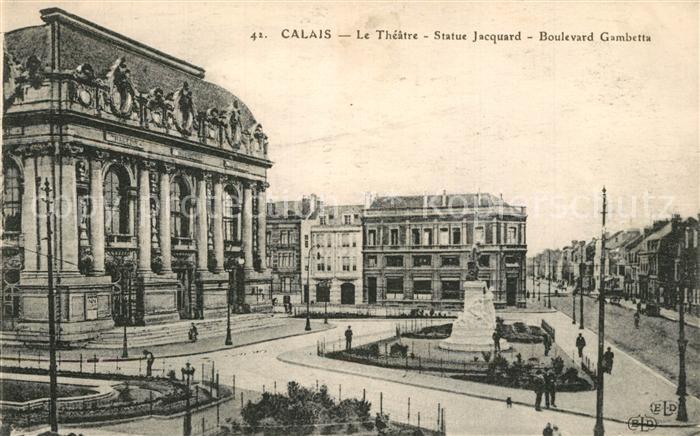Calais Theatre Statue-Jacqard Boulevard-Gambet