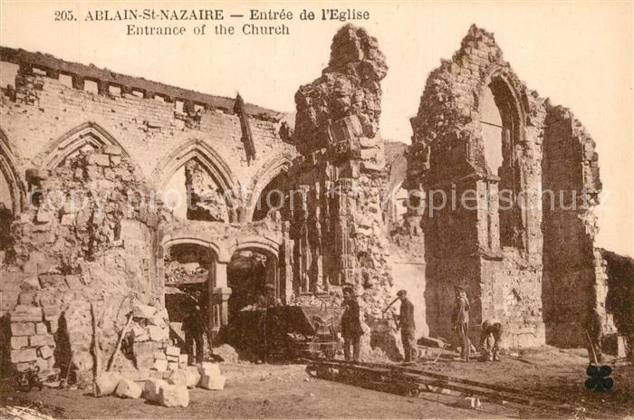 Ablain-Saint-Nazaire Entr?e de L Eglise Ruine