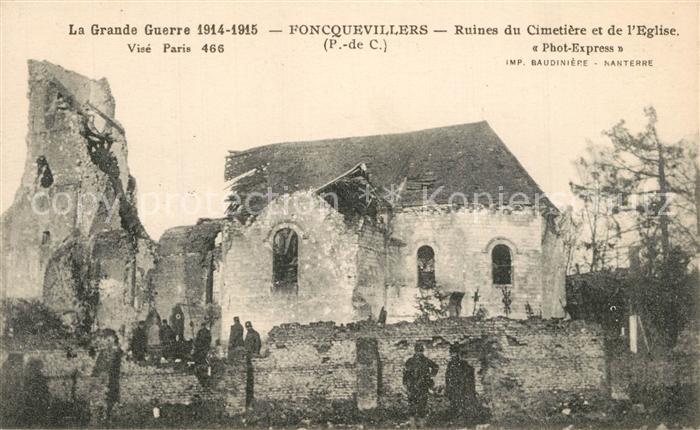 Foncquevillers La Grand Guerre 1914-15 Soldaten Ruines Cimeti?re et Eglise