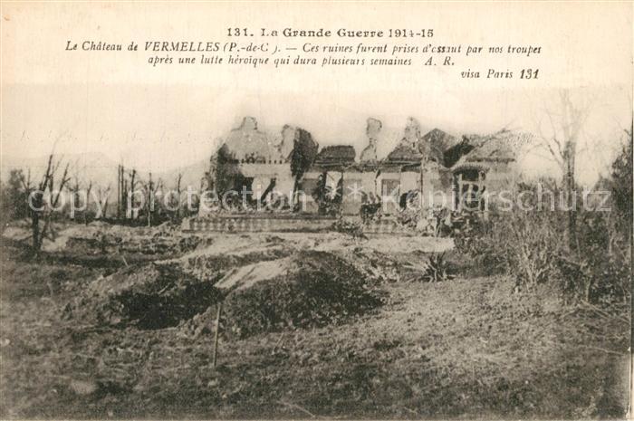 Vermelles Grande Guerre 1914-15 Ruines Chateau
