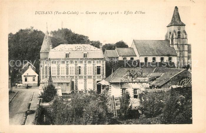 Duisans Grande Guerre 1914-15-16 Effets d`Obus