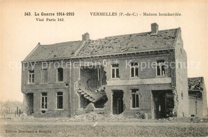 Vermelles Grande Guerre 1914-15 Ruines