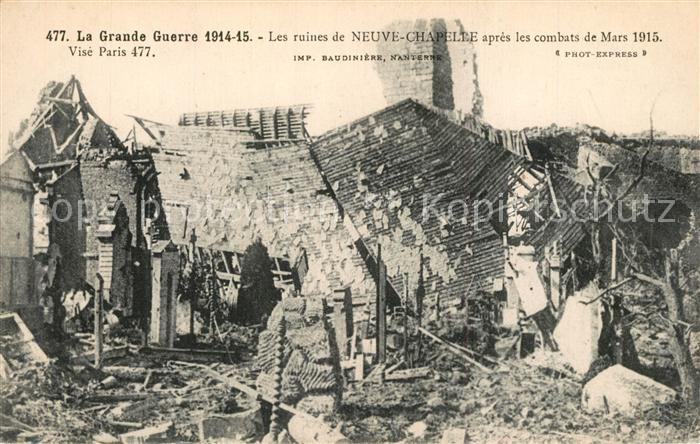 Neuve-Chapelle Grande Guerre 1914-15 Ruine
