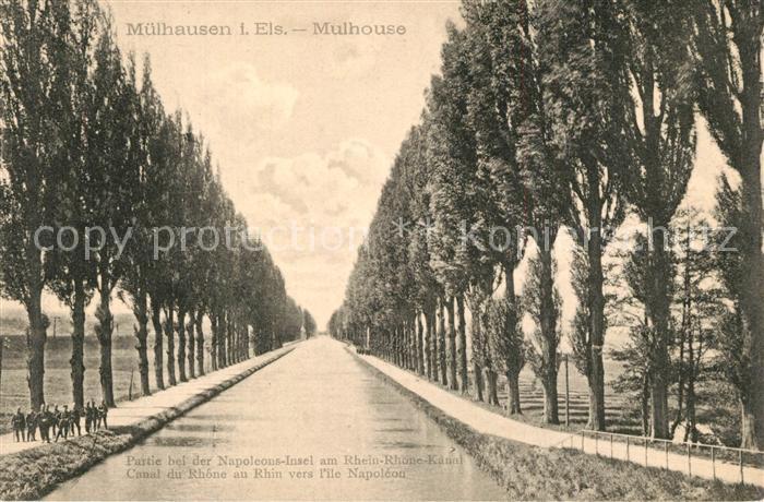 Mulhouse Muehlhausen 68 Alsace Napoleons-Insel am Rhein-Rhone-Kanal