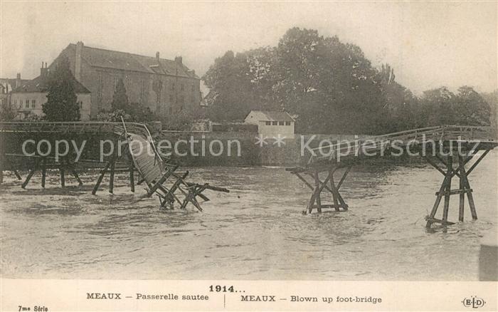 Meaux Seine et Marne La Guerre 1914 Passerelle saut