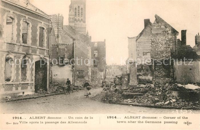 Albert Somme Rue bombard?e La Grande Guerre 1914