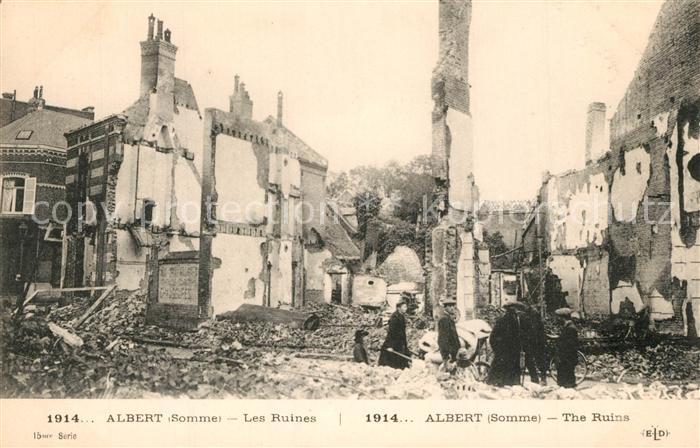 Albert Somme Les Ruines Grande Guerre 1914