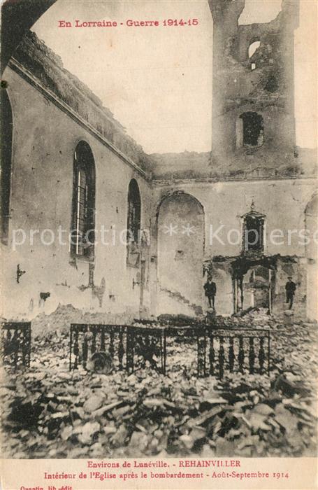 Rehainviller En Lorraine Guerre 14-15 Eglise ruine
