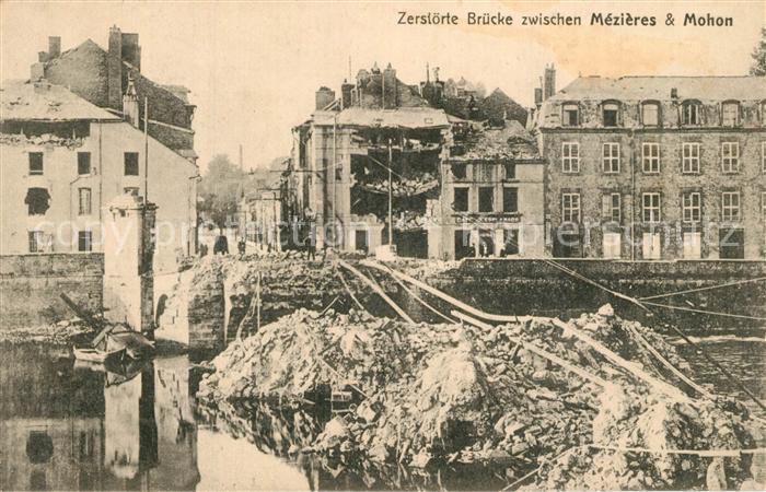 Mezieres-Charleville zerst?rte Br?cke