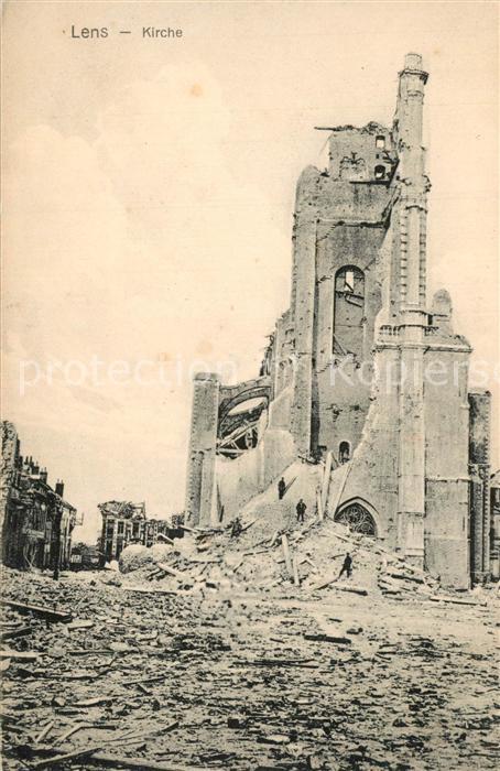 Lens Pas-de-Calais Kirche Ruines de la Grand Guerre 1914/15