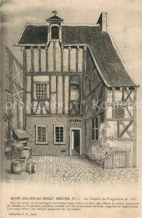 Saint-Julien-du-Sault Chapelle du Vauguilain en 1864