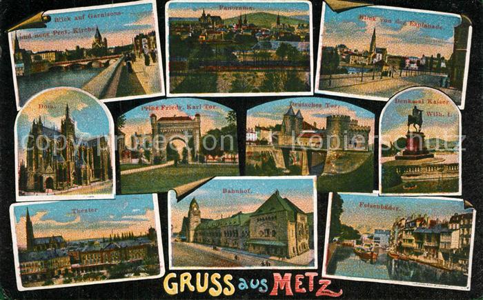 Metz  57 Moselle Kirchen Prinz-Friedrich-Karl-Tor Bahnhof Theater Felsenb?der