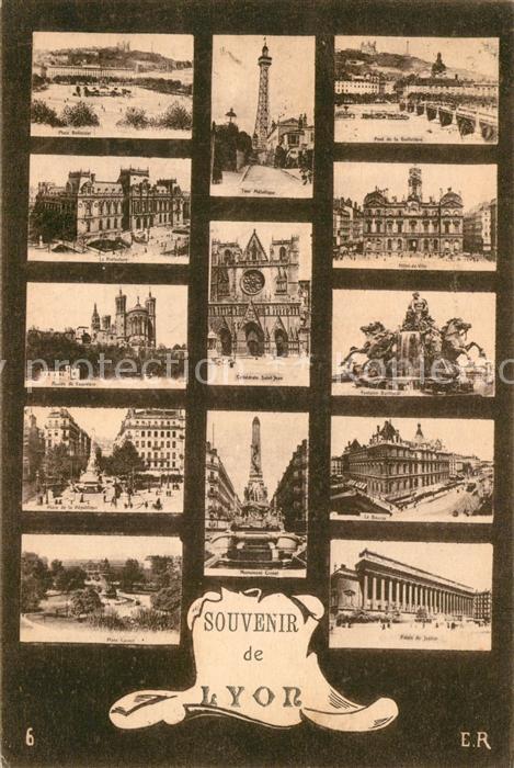 Lyon France Place Bellecour Hotel de Ville Tour Metallique Monument-Carnot Bours