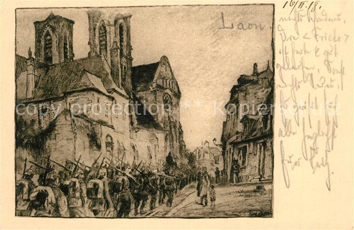 Laon Aisne Kirchenpartie K?nstlerkarte