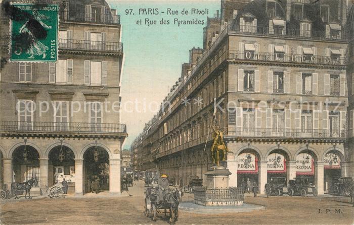 Paris Rue des Rivoli et Rue des Pyramides