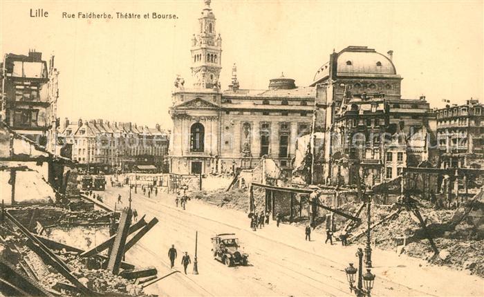 Lille Nord Rue Faidherbe Theatre et Bourse zerst?r