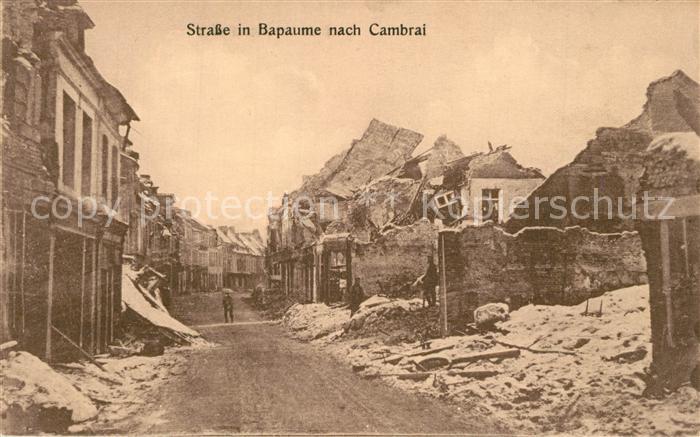 Bapaume Strasse nach Cambrai v?llig zerst?rte H