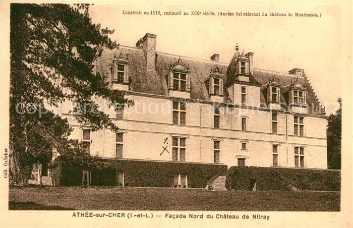 Athee-sur-Cher Chateau de Nitray Facad