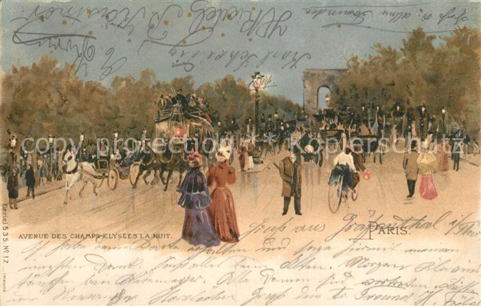 Paris Avenue des Champs-Elysees la Nuit