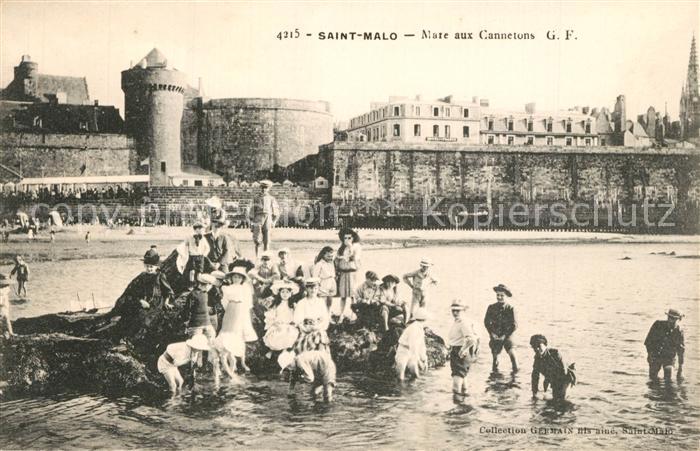 Saint-Malo 35 Mare aux Cannetons G.F. Kinder am Strand