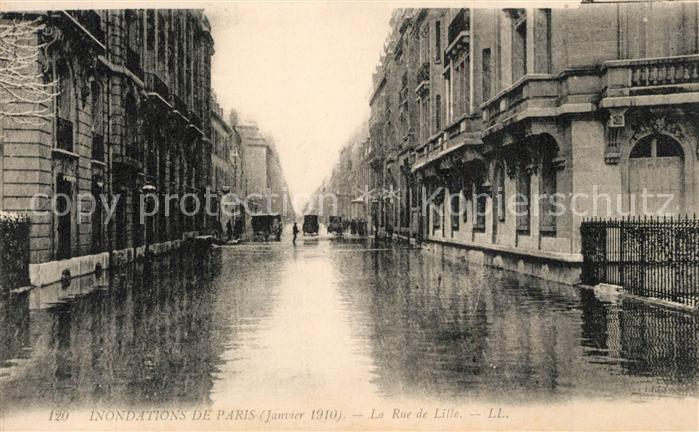 Paris Inondations Rue de Lille Janvier 1910