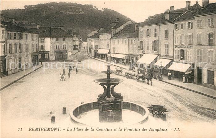Remiremont Vosges Place de la Courtine et la Fontaine des