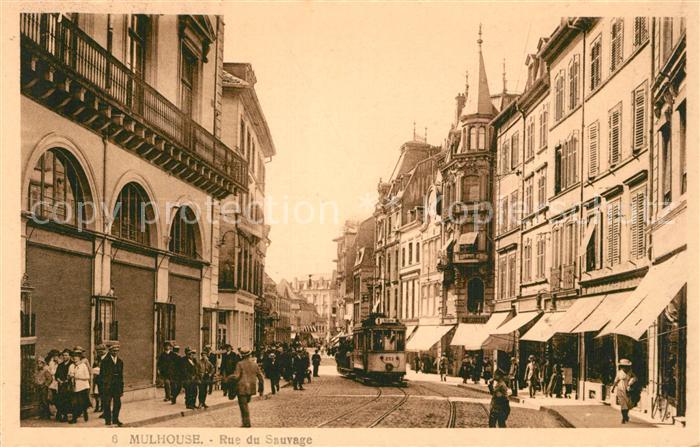 Mulhouse Muehlhausen 68 Alsace Rue du Sauvage Strassenbahn