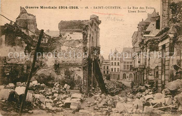 Saint-Quentin 02 Aisne Guerre Mondiale 1914-1918 zerst?rte H?user rue des Toiles