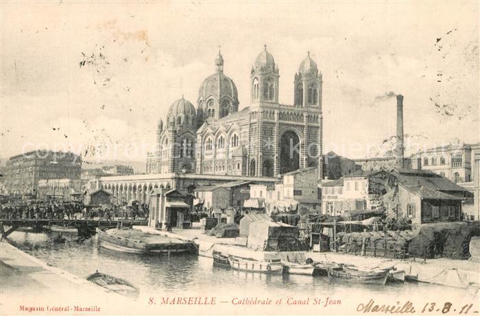 Marseille Bouches-du-Rhone Cathedrale et Canal St-Jean