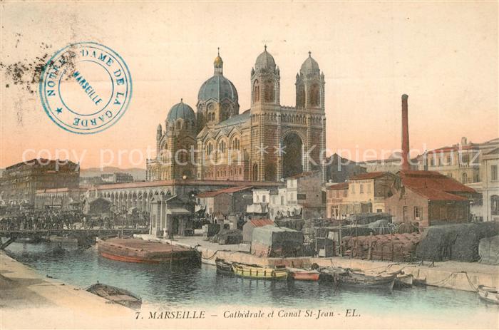 Marseille Bouches-du-Rhone Cathedrale et Canal St-Jean