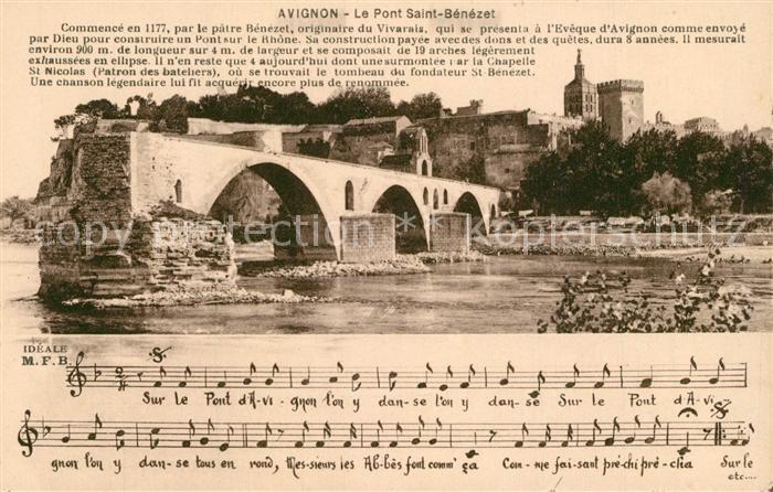 Avignon Vaucluse Le Pont Saint B?n?zet Lied