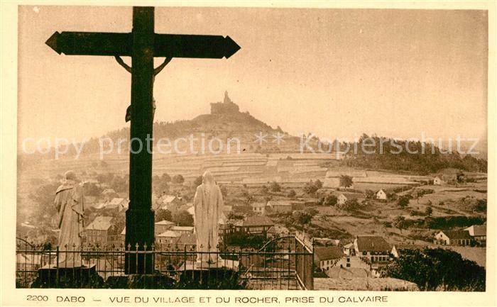 Dabo Moselle Vue du Village et du Rocher prise du Calvair