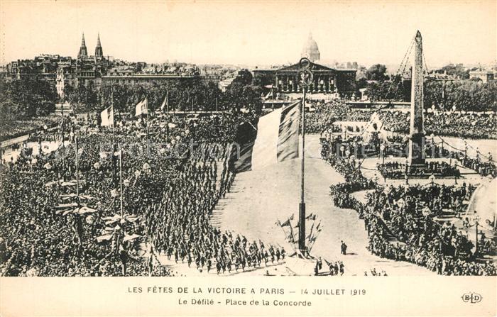 Paris Les Fetes de la Victoire 14. Juillet 1919 Place de la Concorde