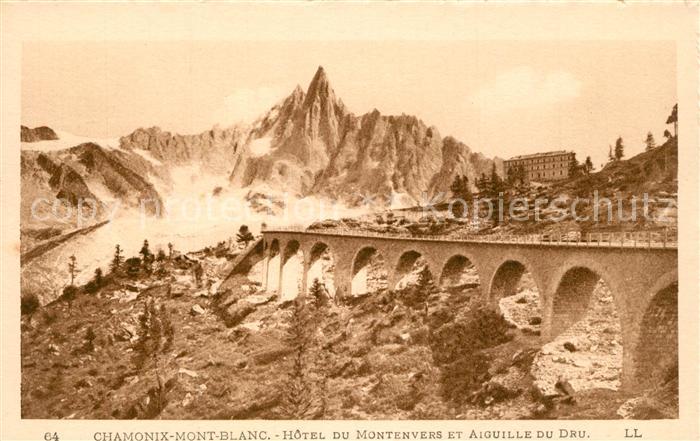 Chamonix Mont Blanc Hotel du Montenvers et Aiguille du Dru