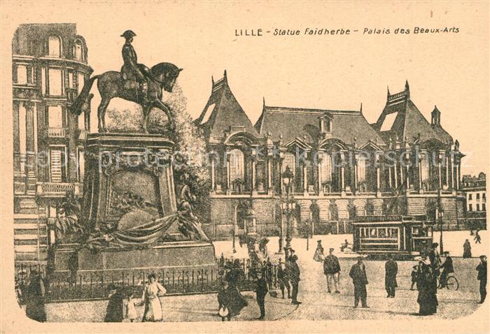 Lille Nord Statue Faidherbe Palais des Beaux Arts Strassenbahn