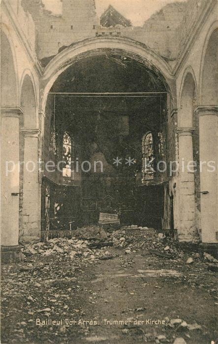 Arras Pas-de-Calais Tr?mmer der Kirche