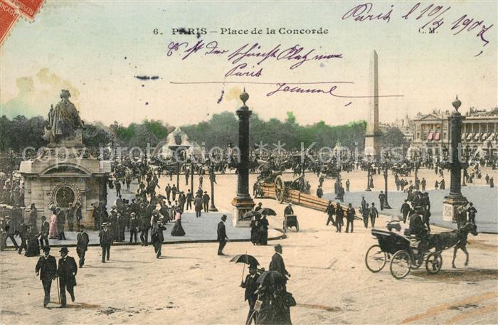 Paris Place de la Concorde Pferdewagen