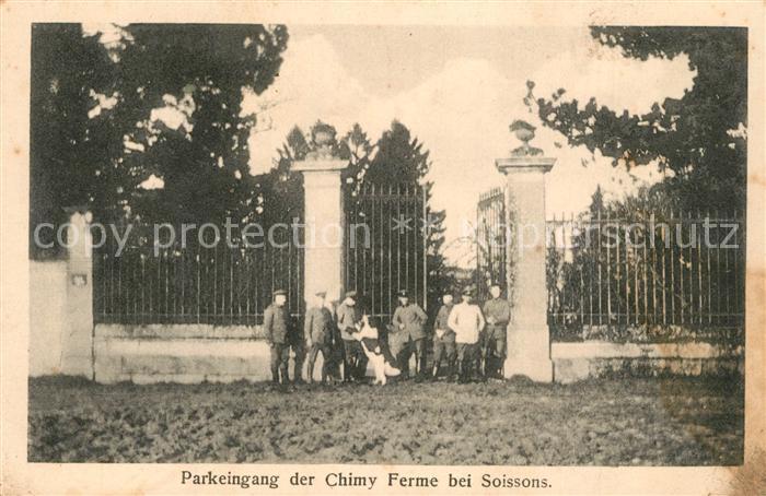 Soissons Aisne Parkeingang der Chimy Ferme