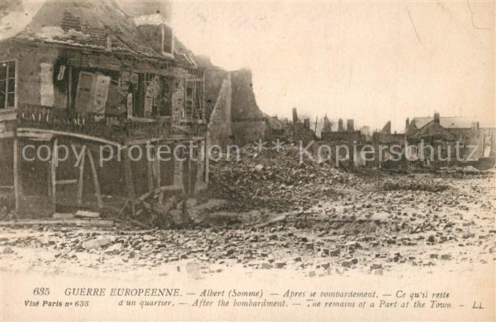 Albert Somme Guerre Europeene  Apres le bombardement