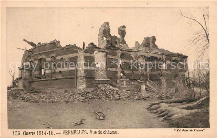 Vermelles Vue du Chateaeu Guerre 1914/15