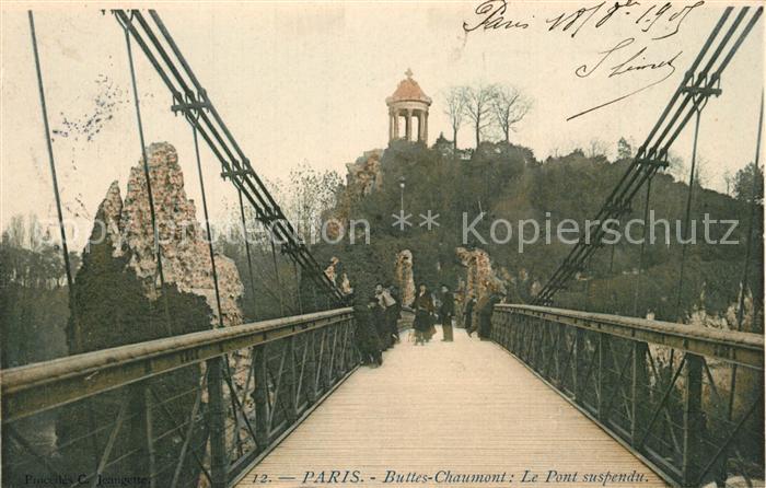 Paris Buttes Chaumont Pont suspendu