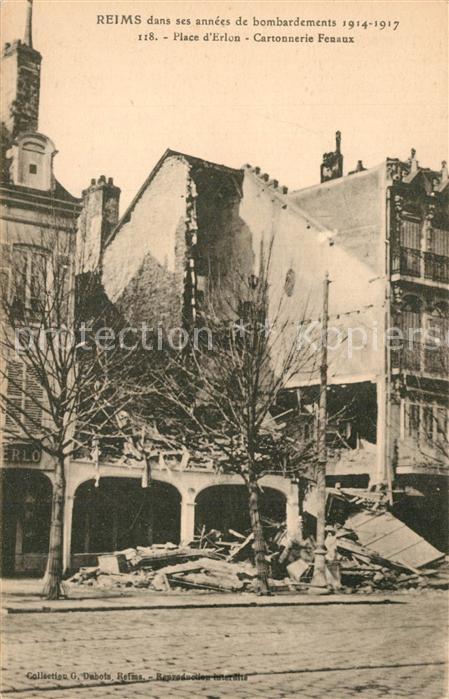 Reims Champagne Ardenne Place d`Erlon zerst?rte H?user