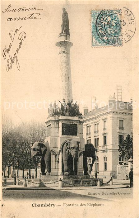 Chambery Savoie Fontaine des Elephants